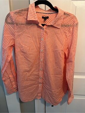 Talbots Orange & White Gingham Button‑Down Shirt - Men's